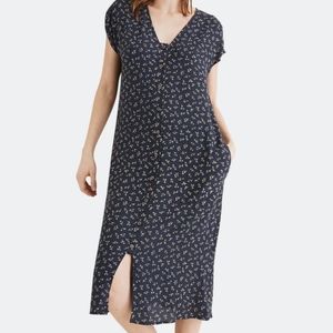 Madewell ♏ | Button Front Cap Sleeve Midi Retro Dress